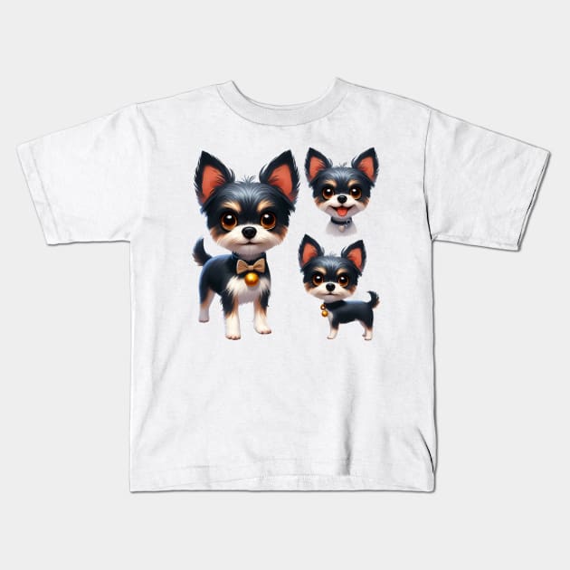 Cute Toy Terrier Kids T-Shirt by Dmytro